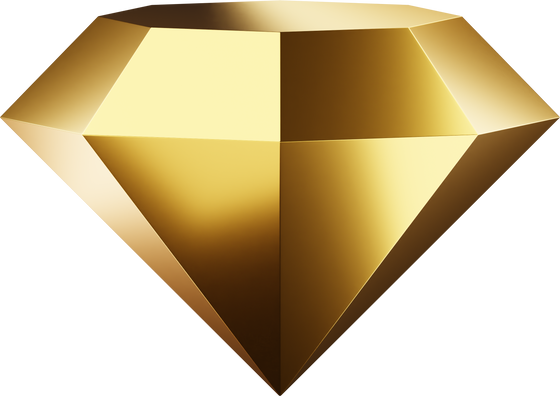 3d golden diamond icon